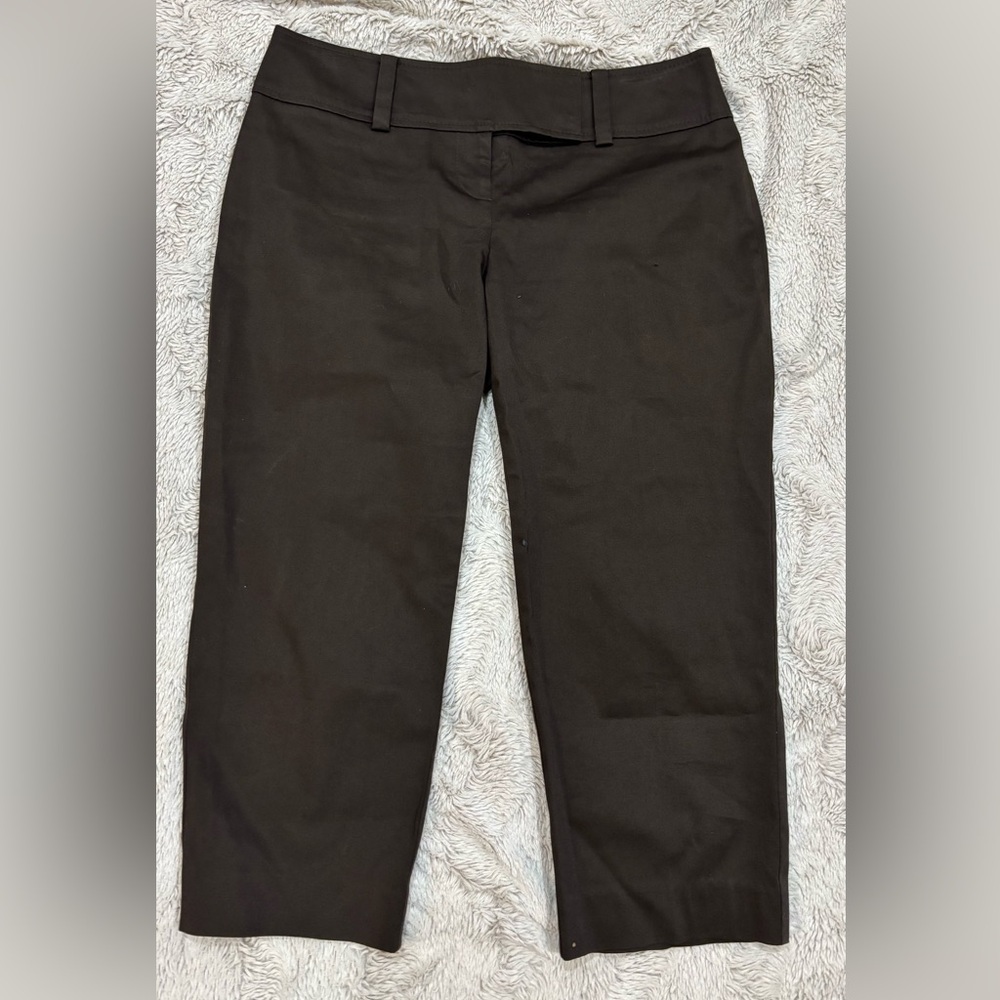 Talbots low rise dark brown cropped trouser pants 4p 4 petite